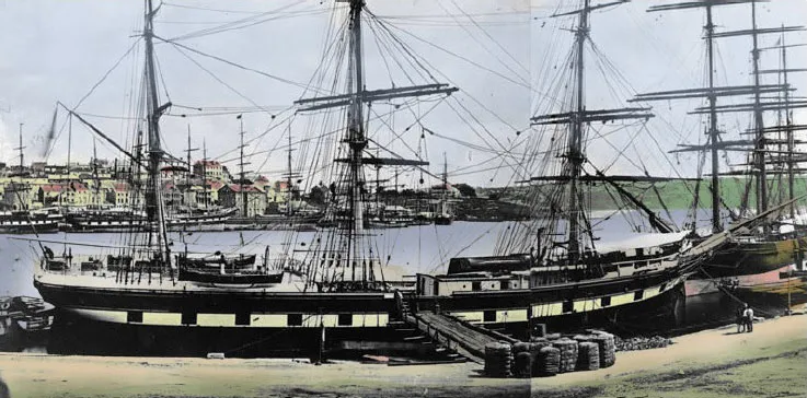 Duke of Sutherland, fragmenty panoramy na Circular Quay w Sydney, 1871